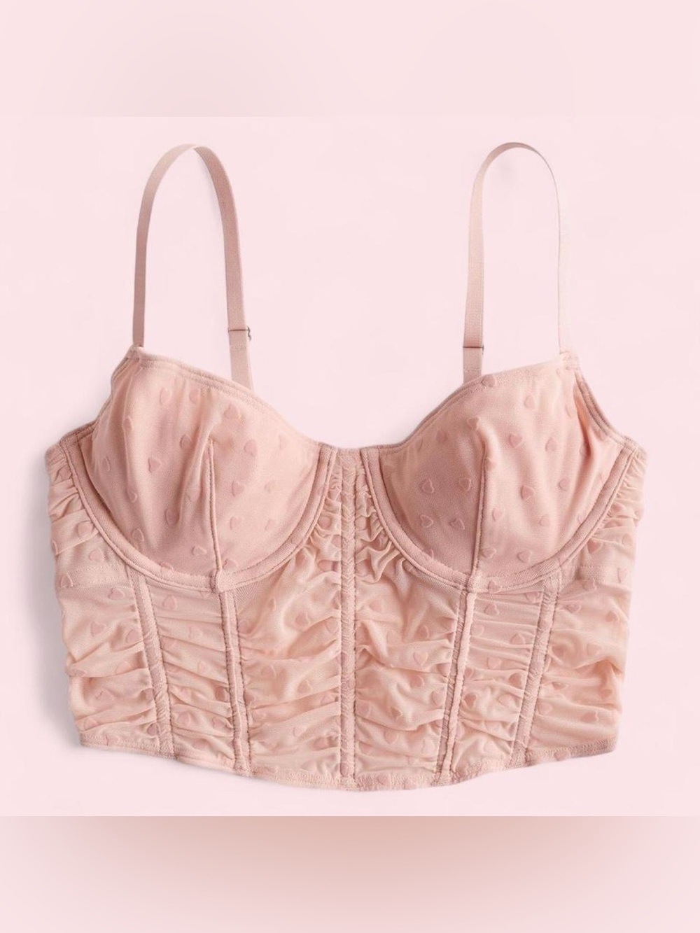 Hollister Pink Hearts Corset Top